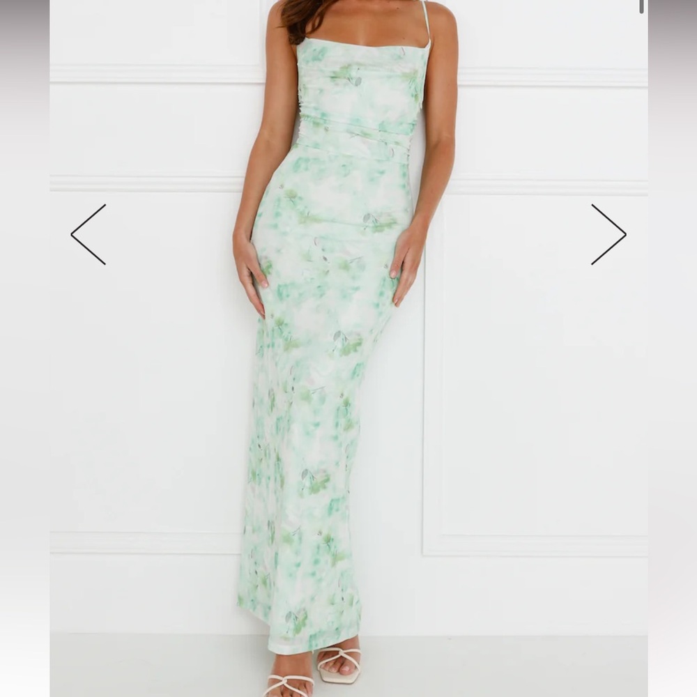 MUSICAL DELIGHT MESH MAXI DRESS GREEN